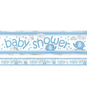 Blue Elephant Baby Shower Banner