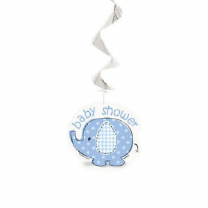 Blue Elephant Baby Shower Hanging Decorations