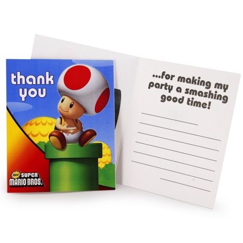 Super Mario Bros Thank You Cards
