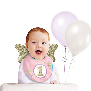 1st Birthday Bib with Butterfly Wings