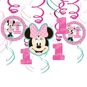 Minnie Mouse 1st Birthday Swirl Decorations