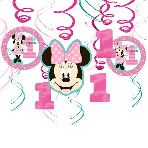 Minnie Mouse 1st Birthday Swirl Decorations