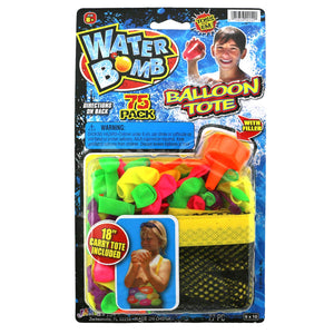 Water Bomb Water Balloons - 75 Pack with Filler & Balloon Tote