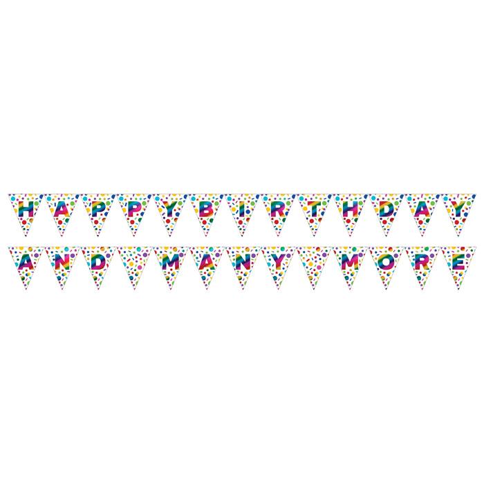 Rainbow foil Happy Birthday pennant banner