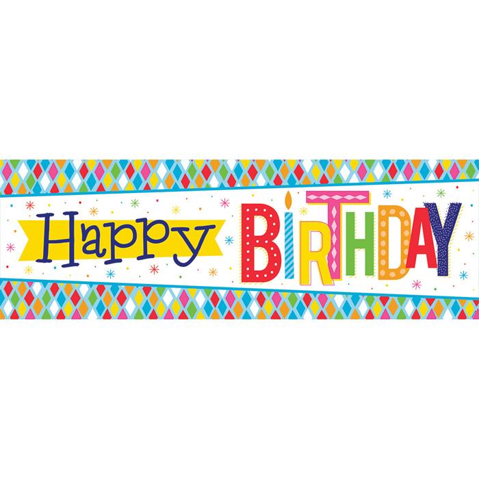 Giant Party Banner Birthday Bright Pattern