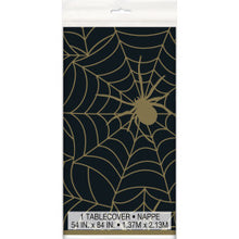 Load image into Gallery viewer, Black &amp; Gold Spider Web Table Cover
