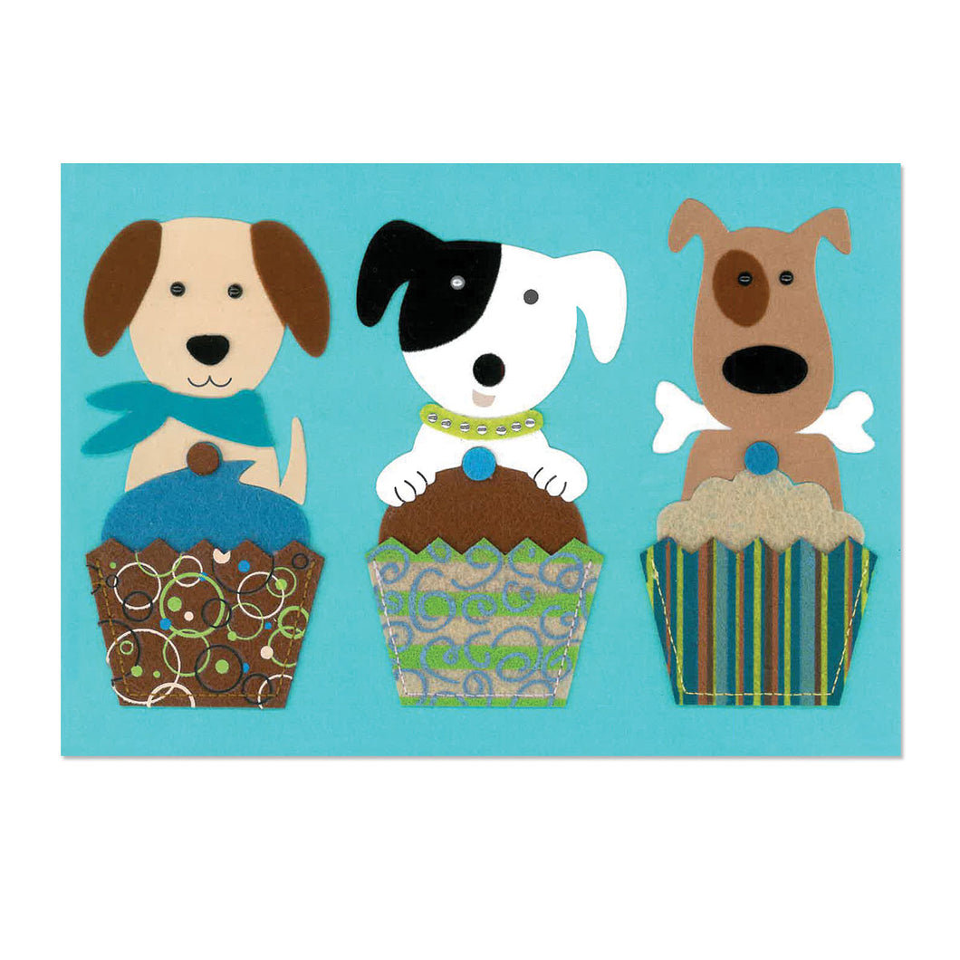Cupcake Puppy Birthday Card