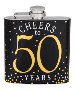 "Cheers to 50 Years" Flask